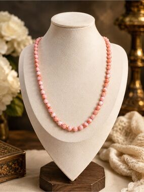 Angel Skin Coral 5mm 18’ necklace